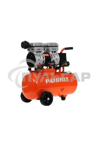 Компрессор PATRIOT WO 24-160 525306375 Безмасляный; Мощн. 1,1 кВт; Напр. 230В Об. двиг.: 2850 об/мин; Производительность: 160 л/мин; Объем ресивера: 24 л; Давление: 8 бар