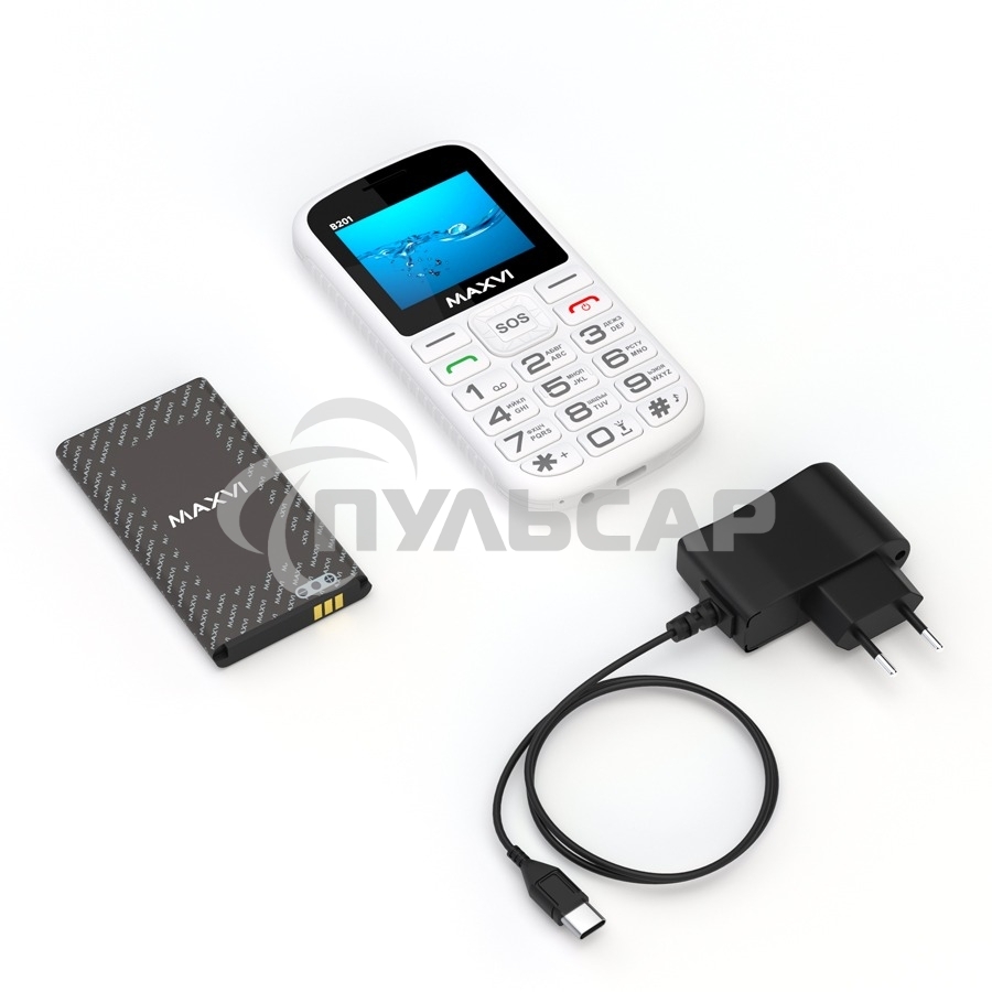 Мобильный телефон Maxvi B201 белый