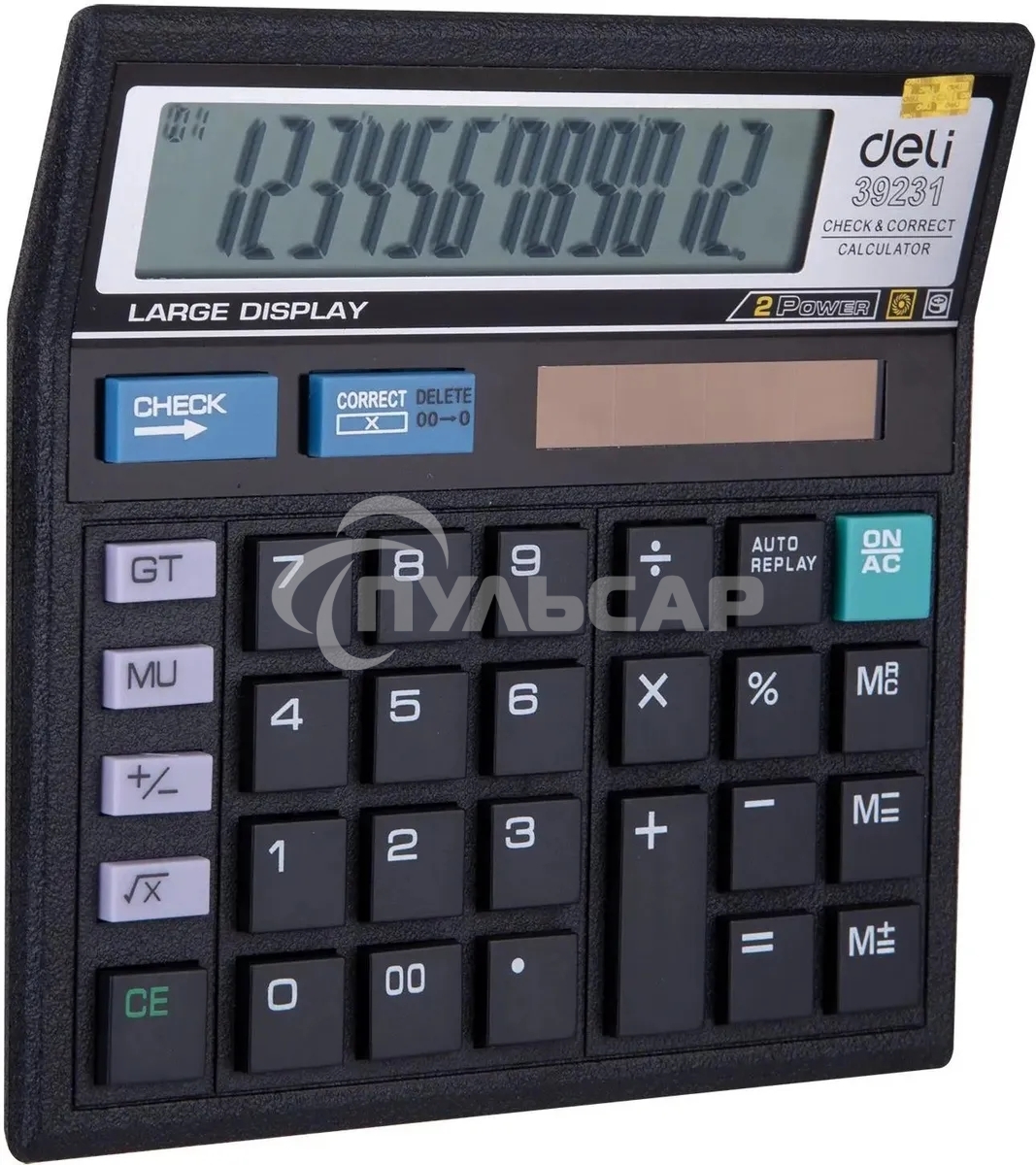 Калькулятор настольный Deli E39231 черный 12-разр.