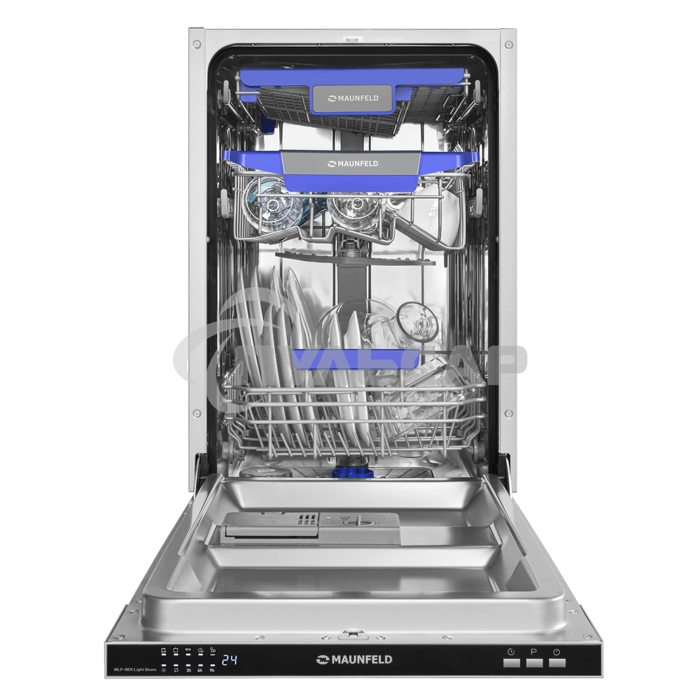 Встраиваемая посудомоечная машина Maunfeld MLP-083I, черный, 44.8 см, 10 компл., 49 дБ, класс A++