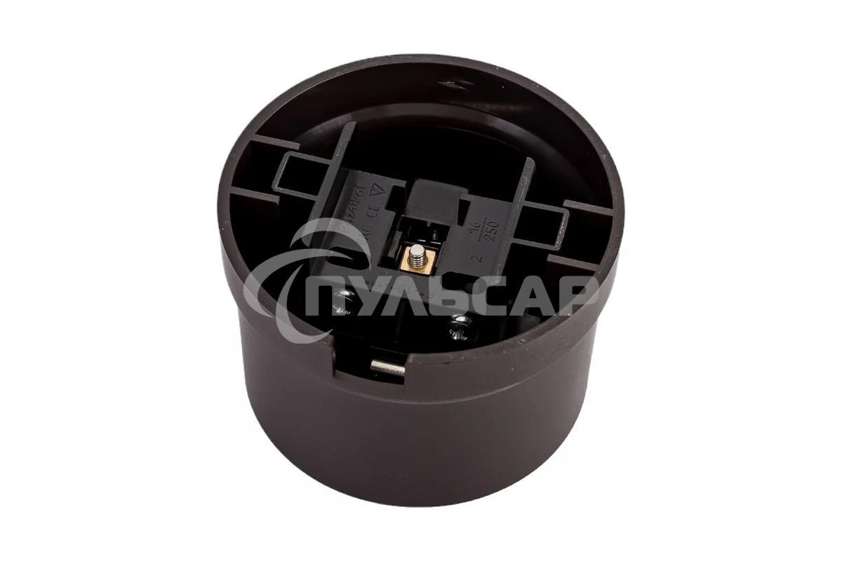 Розетка Bironi B1-101-22 1-м ОП Лизетта, 16А IP20, ретро с заземлением, ABS-пластик, коричневый