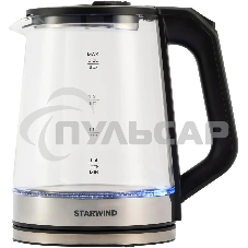 Чайник электрический Starwind SKG5778 2л. 2000Вт черный/прозрачный (корпус: стекло)