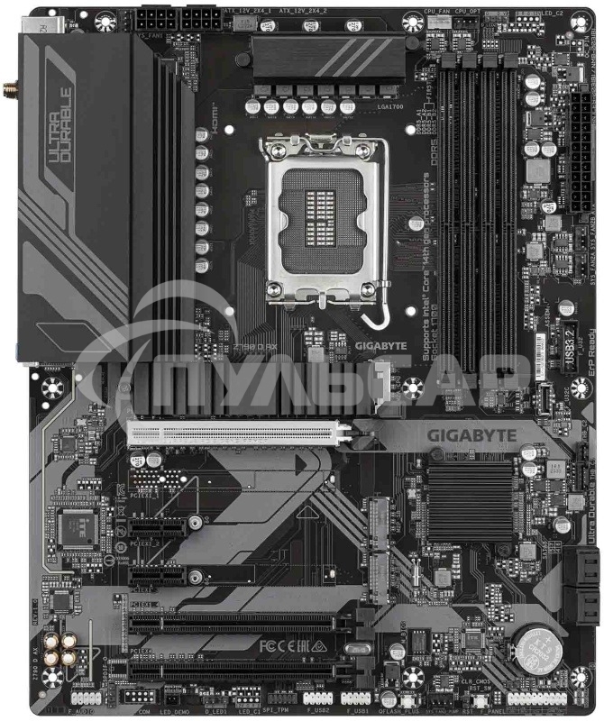Материнская плата Gigabyte Z790 D AX, LGA1700, Intel Z790, 4xDDR5, 4xSATA, 3xM.2, 1xPCIe 5.0 x16, 1xPCIe 4.0 x4, 1xPCIe 3.0 x1, 1xDP, 1xHDMI, 1x2.5Gb LAN, Wi-Fi 6E, Bluetooth 5.3, 1xUSB-C 10Gbps, 1xUSB-A 10Gbps, 4xUSB-A 5Gbps, 2xUSB-A 2.0, PS/2, 3x3.5 мм,
