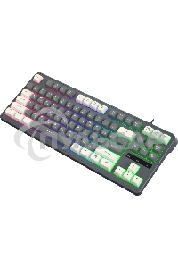 Клавиатура проводная Oklick 711G серый/белый USB Multimedia for gamer LED (1790385) кабель 1.5м