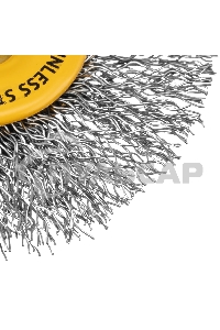 Щетка для дрели Denzel 60 мм, плоская, со шпилькой, нержавеющая витая проволока