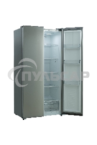 Холодильник Бирюса SBS 541 TGG текстурированное бежевое стекло двухкамерный 343/198 л морозилка слева, NoFrost, Side-by-side