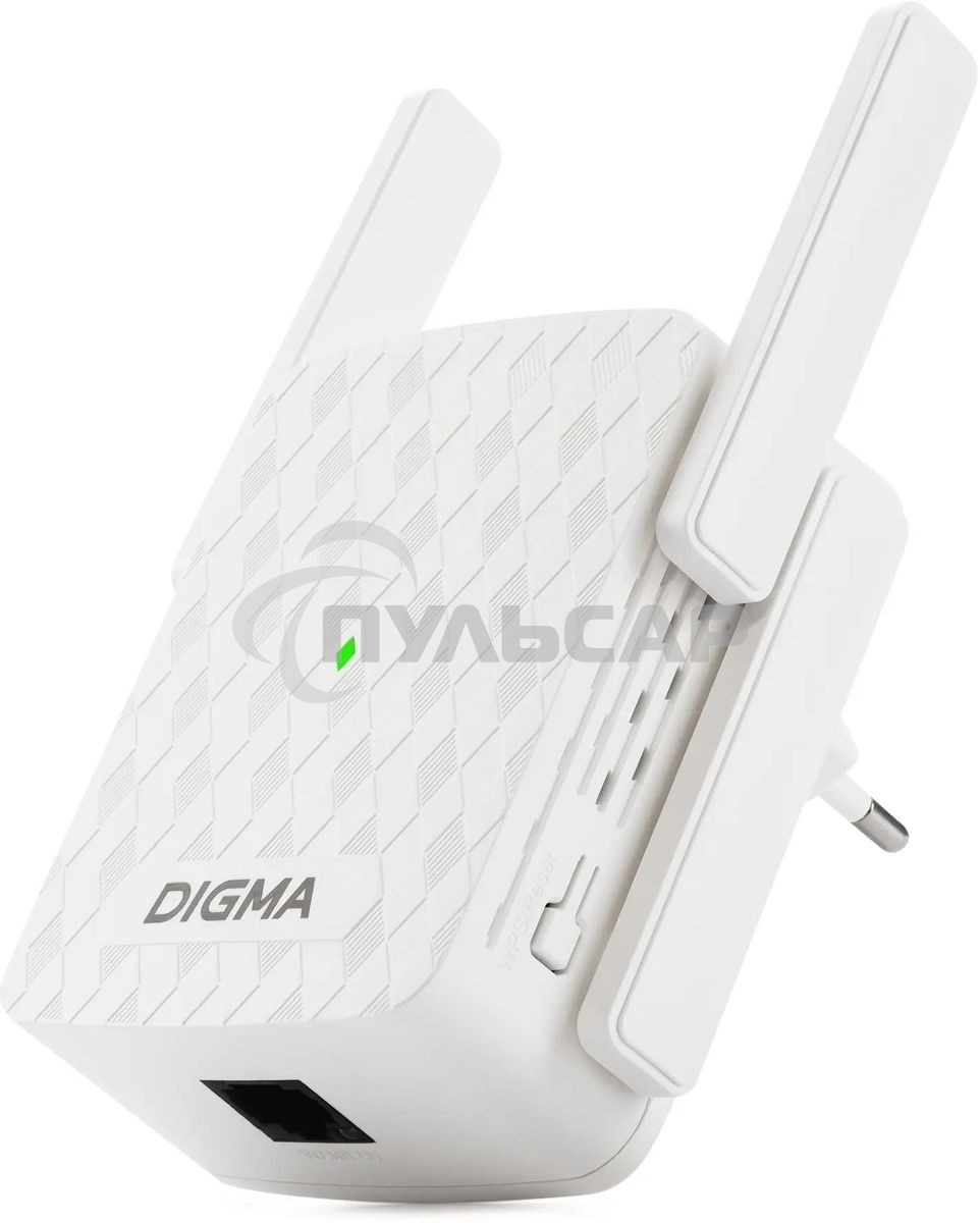 Повторитель беспроводного сигнала Digma D-WR310 (D-WR310V2) N300 Wi-Fi белый
