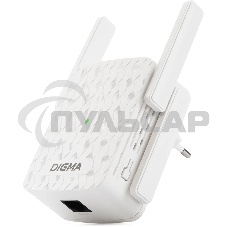 Повторитель беспроводного сигнала Digma D-WR310 (D-WR310V2) N300 Wi-Fi белый