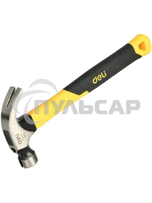 Молоток-гвоздодер Deli DL5001F 225 гр магнит, противоскользящий боек, фиберглассовая рукоять