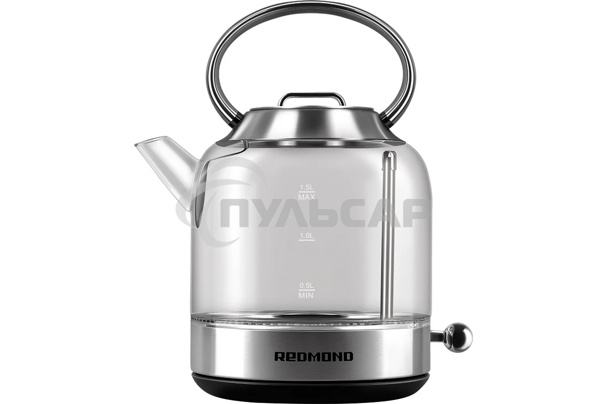 Чайник электрический Redmond KG221 1.5 л, 2200 Вт, стекло/сталь