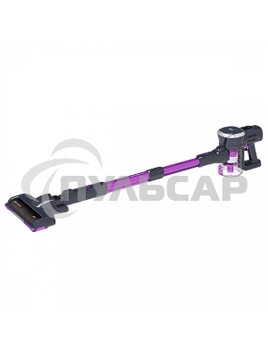 Пылесос вертикальный BQ VCA0201H фиолетовый, питание от аккумулятора, 250 Вт, уборка сухая, пылесборник 0.6 л, работа от АКБ max 40 мин