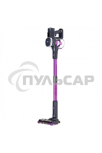 Пылесос вертикальный BQ VCA0201H фиолетовый, питание от аккумулятора, 250 Вт, уборка сухая, пылесборник 0.6 л, работа от АКБ max 40 мин