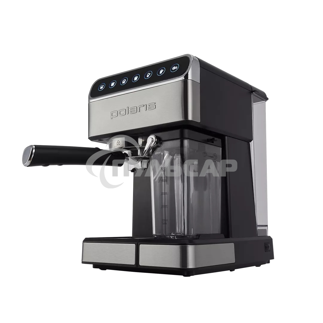 Кофеварка рожковая Polaris PCM 1535E черный/серебристый, молотый, 1.8 л, 1400 Вт, 15 бар