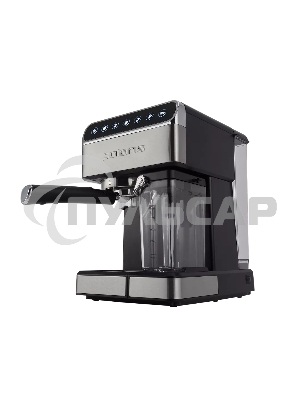 Кофеварка рожковая Polaris PCM 1535E черный/серебристый, молотый, 1.8 л, 1400 Вт, 15 бар