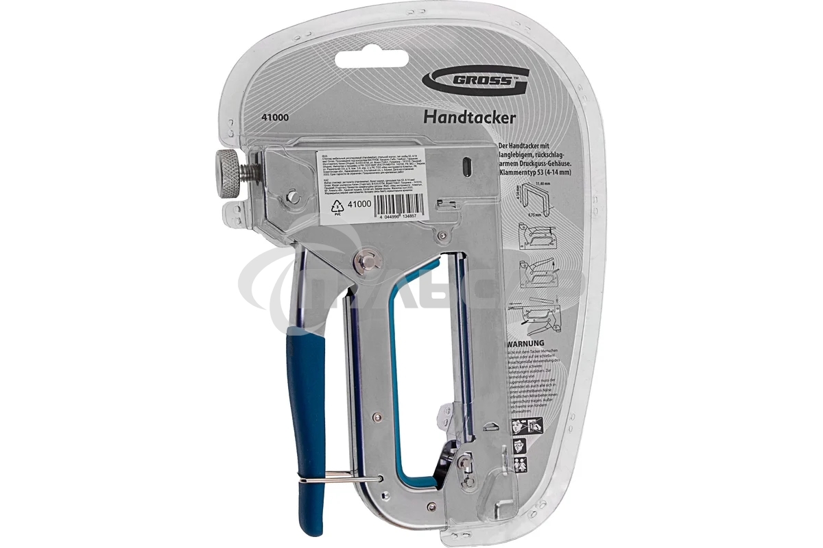 Степлер GROSS 41000 мебельный регулируемый handwerker стальной корпус тип скобы 53 4-14мм