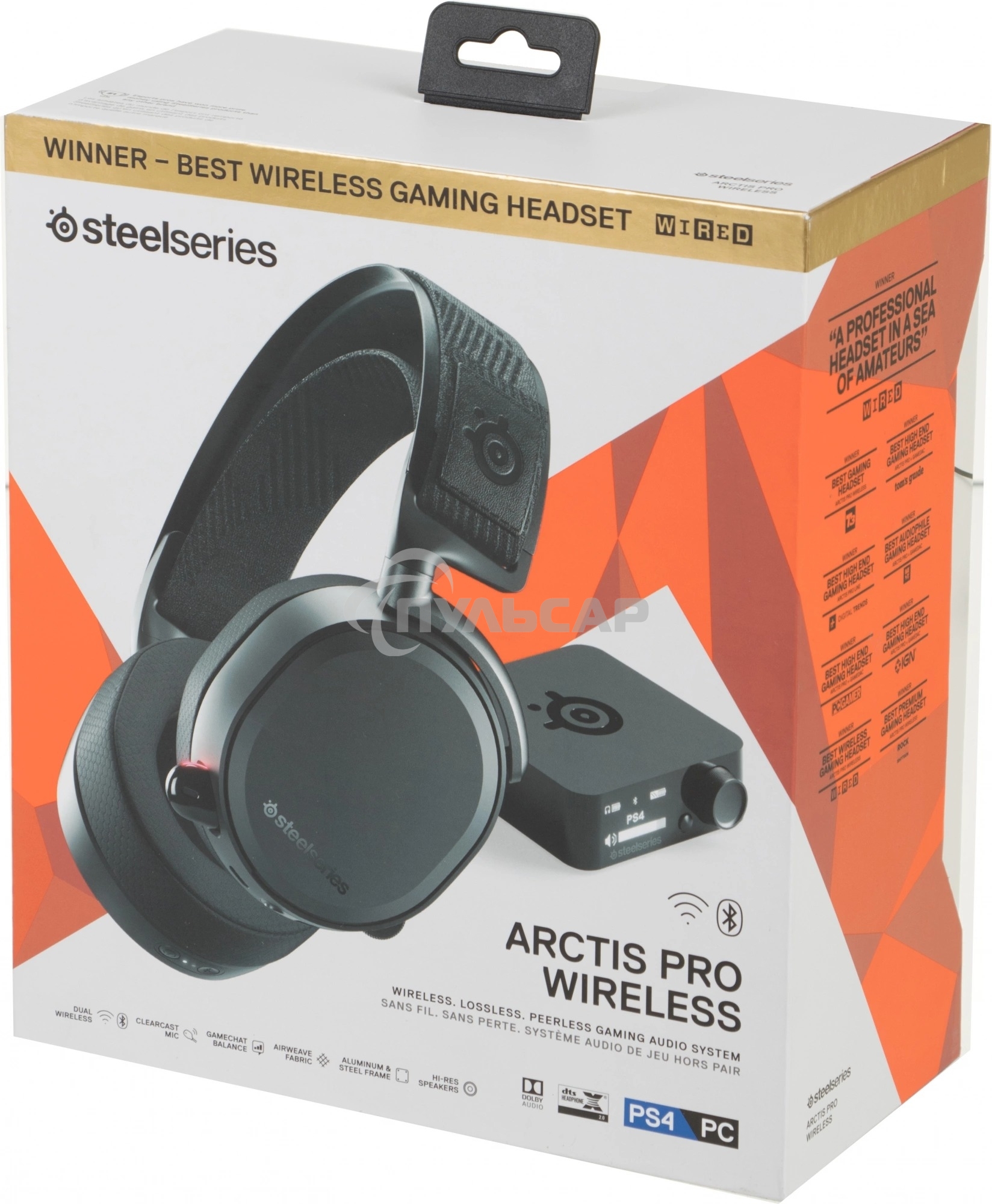 Наушники с микрофоном Steelseries Arctis Pro Wireless черный мониторы BT оголовье (61473)
