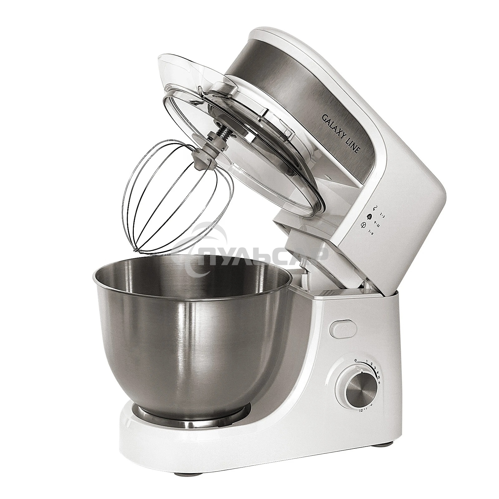 Миксер Galaxy Line GL 2231, белый, планетарный, 700 Вт, 12 скоростей