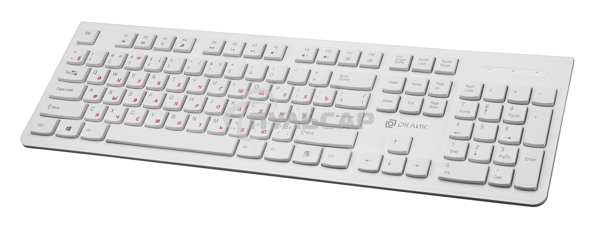 Клавиатура проводная Oklick 505M белый USB slim