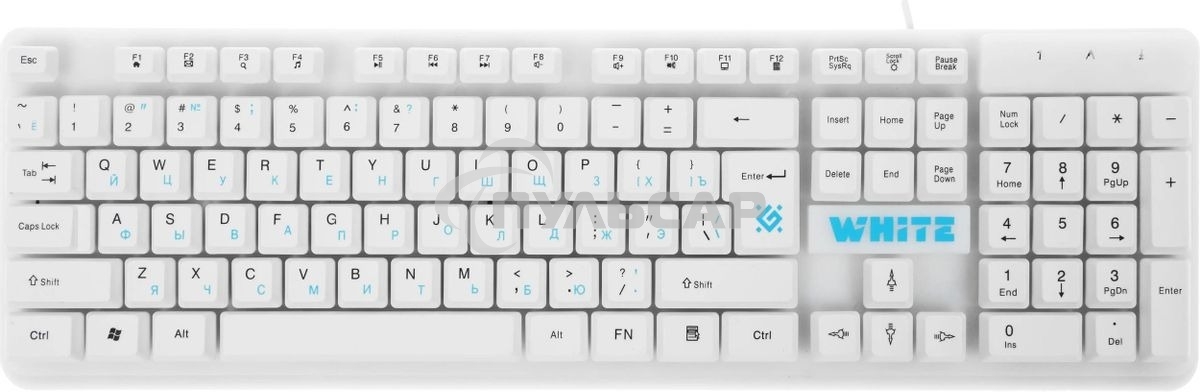 Клавиатура проводная Defender GK-172, USB, белый