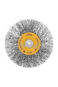 Щетка для дрели Denzel 60 мм, плоская, со шпилькой, нержавеющая витая проволока