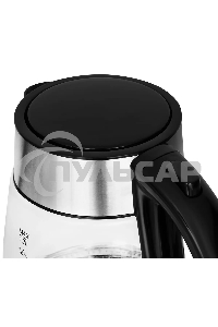 Чайник электрический Starwind SKG3026 1.7л. 2200Вт черный/серебристый (корпус: стекло)