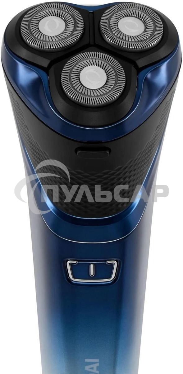 Электробритва роторная Hyundai H-SH8089 реж.эл.:3 питан.:аккум. голубой