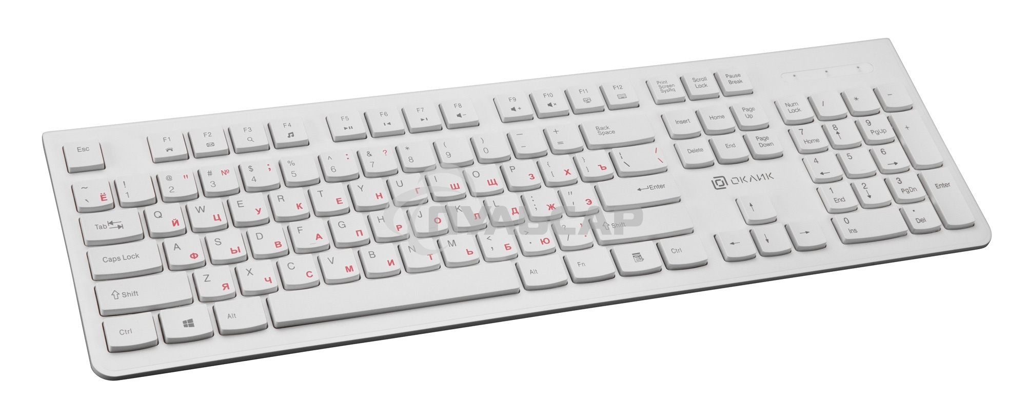 Клавиатура проводная Oklick 505M белый USB slim