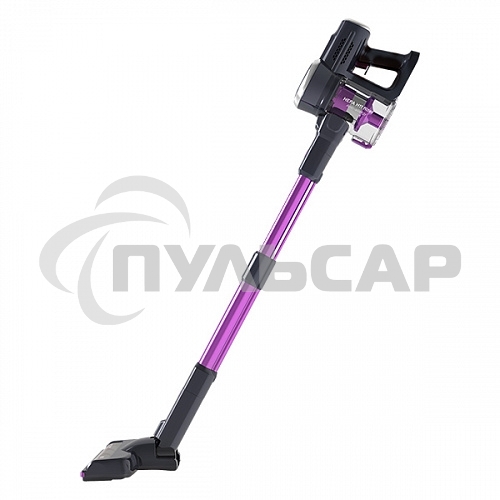 Пылесос вертикальный BQ VCA0201H фиолетовый, питание от аккумулятора, 250 Вт, уборка сухая, пылесборник 0.6 л, работа от АКБ max 40 мин