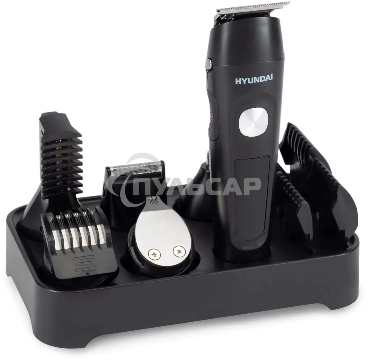 Машинка для стрижки Hyundai H-HC7120 черный/серебристый 5Вт (насадок в компл:10шт)