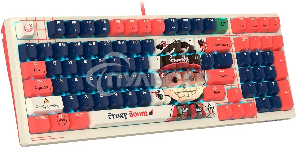 Клавиатура проводная A4Tech Bloody AT98 Proxy Boom USB бежевый/красный