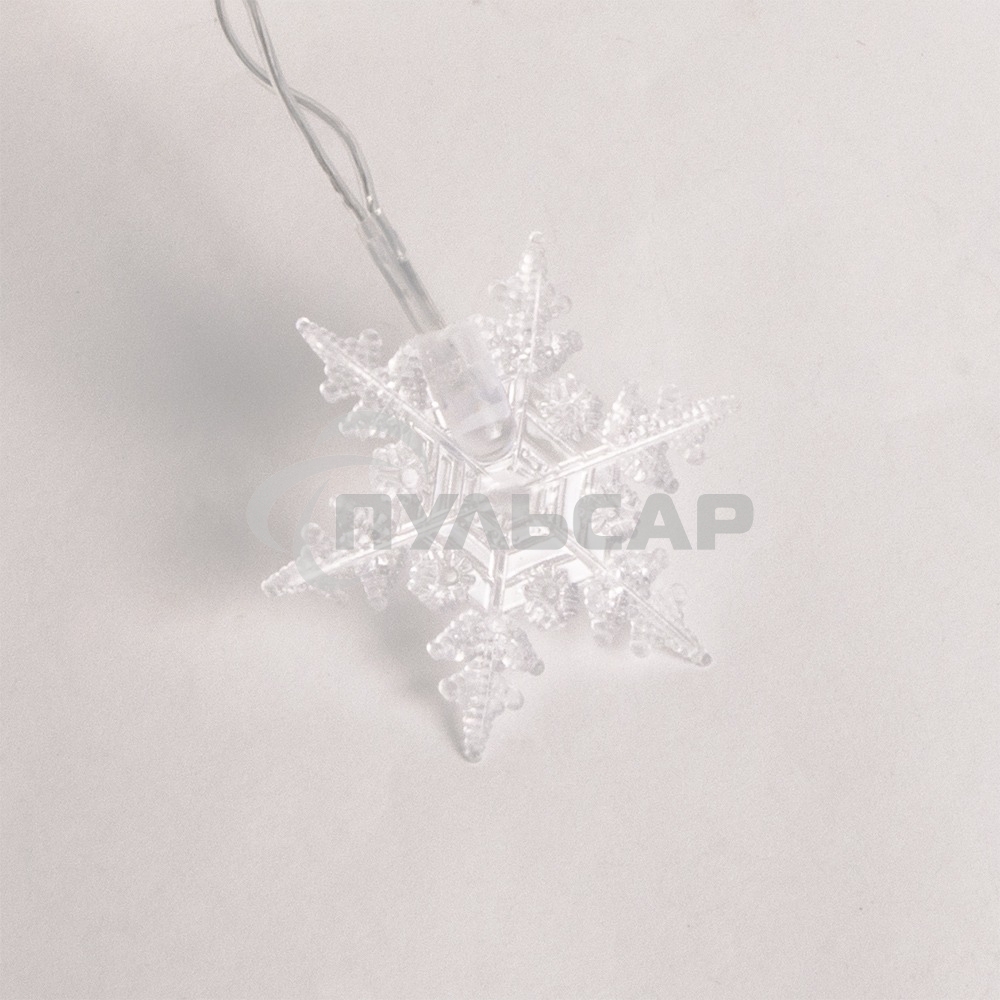 Гирлянда светод. Funray Бахрома IC100WWS, 2*0.6м, 100ламп, тепл.бел., со снежинками, IP20