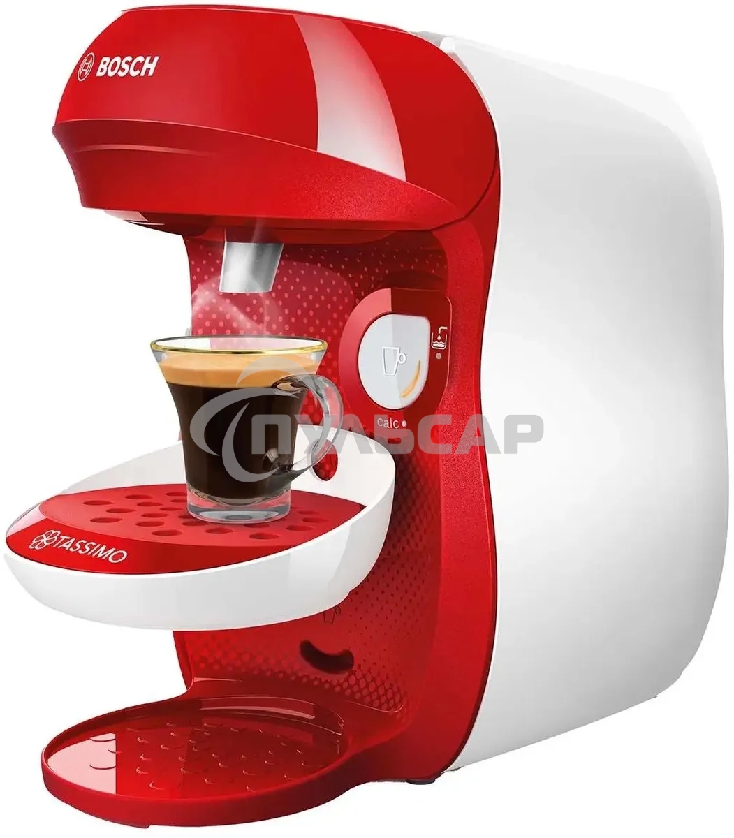Кофемашина капсульная Bosch Tassimo TAS1006 Happy красный, исп. кофе - капсулы, 0.7 л, 1400 Вт.