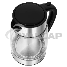 Чайник электрический Starwind SKG3026 1.7л. 2200Вт черный/серебристый (корпус: стекло)