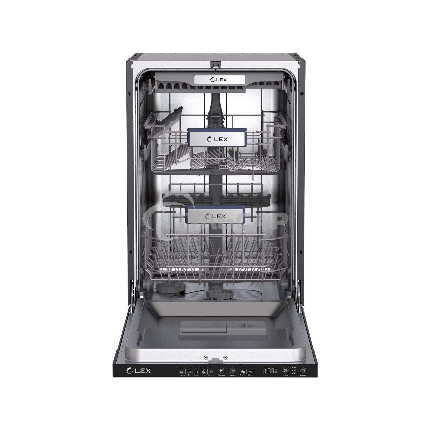 Встраиваемая посудомоечная машина LEX PM 4553N, нержавеющая сталь, 45 см, 11 компл., 49 дБ, класс A++