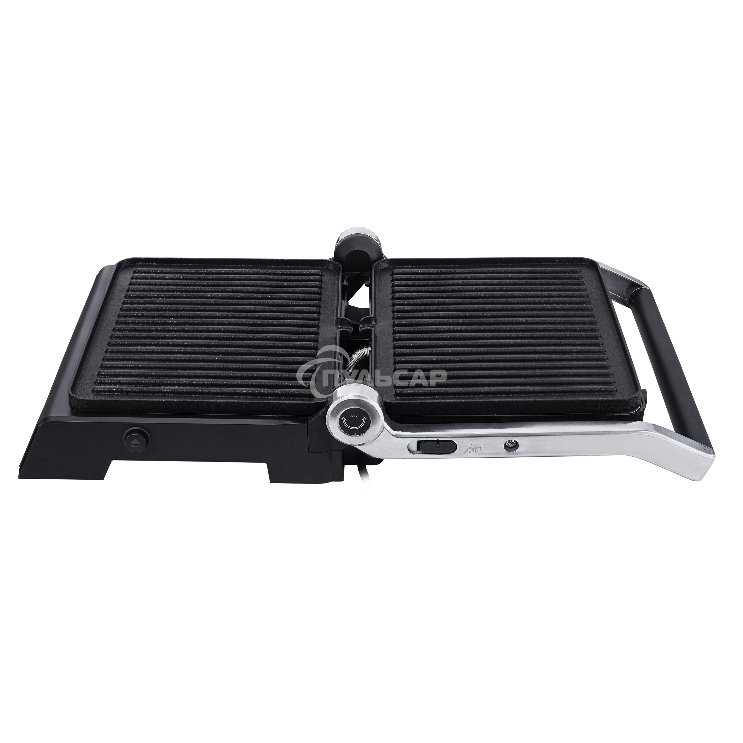 Гриль KORTING KGPA 0403 W Infinity, мощность 2000 Вт, сенсорное управление, цветной дисплей, 10 автоматических программ, раздельная регулировка температуры верхней и нижней панелей, температура от 90 до 230 градусов, таймер, цвет черный