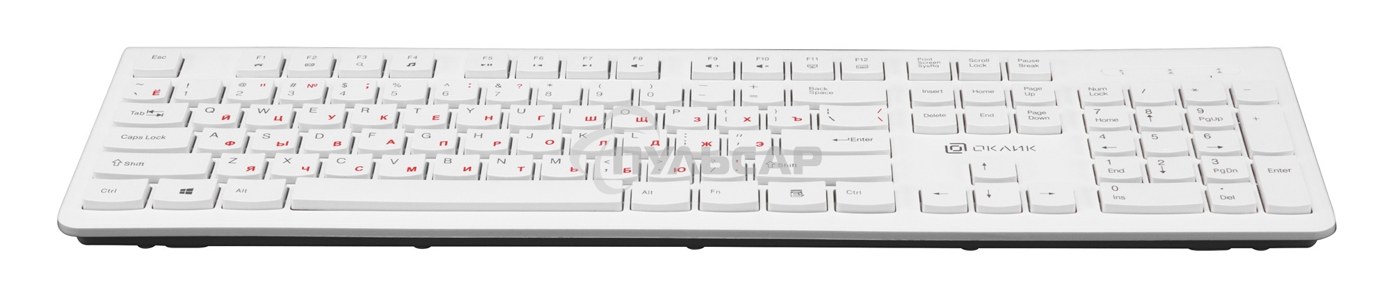 Клавиатура проводная Oklick 505M белый USB slim