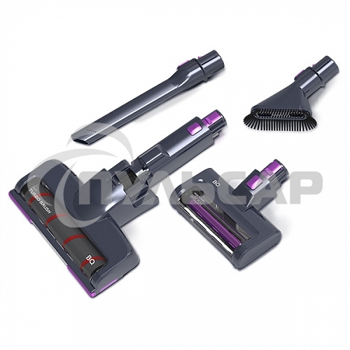 Пылесос вертикальный BQ VCA0201H фиолетовый, питание от аккумулятора, 250 Вт, уборка сухая, пылесборник 0.6 л, работа от АКБ max 40 мин