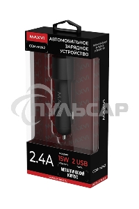Автомобильное зарядное устройство Maxvi CCM-M242 metallic черный 2.4A
