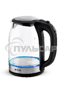 Чайник электрический 7095-VT(TR) Vitek Мощность 2200 вт.Объем 1,8 л.Материал корпуса термостойкое стекло.