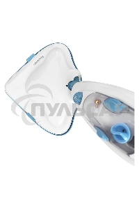 Паровая швабра Blackton Bt SM1114 White-blue, Мощность 1300 Вт, 2 в 1. Вертикальная и компактная, Резервуар для воды 300 мл, Время неприрывной работы до 20 минут, Быстрая и эффективная очистка всех типов полового покрытия: паркет, линолеум, плитка, Уничто