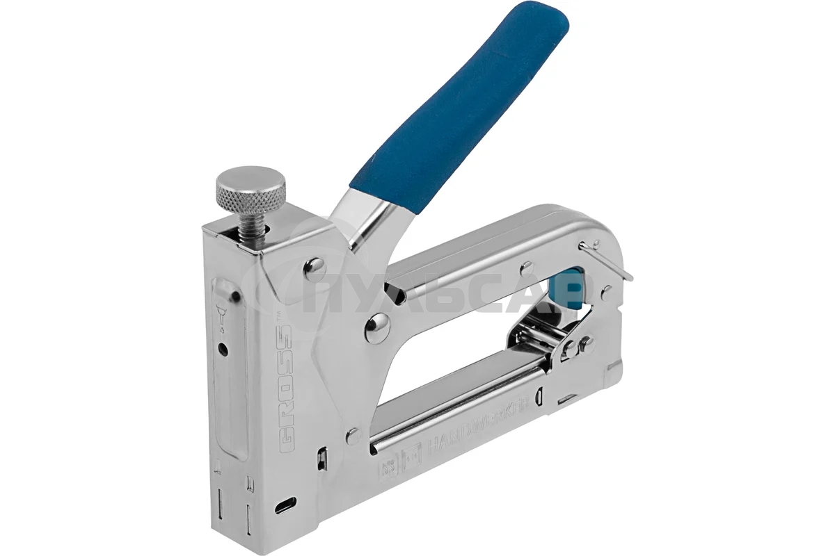 Степлер GROSS 41000 мебельный регулируемый handwerker стальной корпус тип скобы 53 4-14мм
