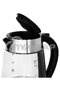 Чайник электрический Starwind SKG3026 1.7л. 2200Вт черный/серебристый (корпус: стекло)