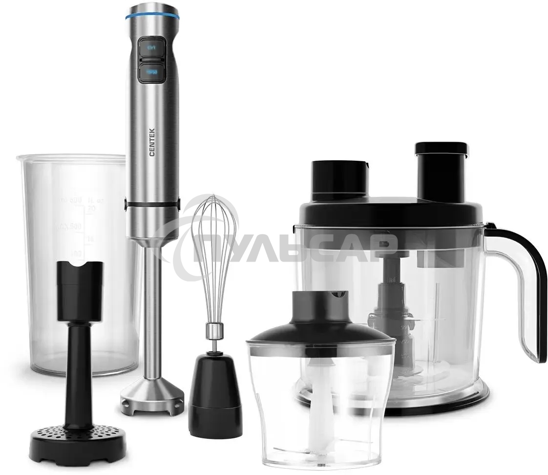 Блендер Centek CT-1317 400Вт, стакан 600мл, турбо-режим, хром. отделка