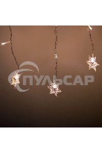 Гирлянда светод. Funray Бахрома IC100WWS, 2*0.6м, 100ламп, тепл.бел., со снежинками, IP20