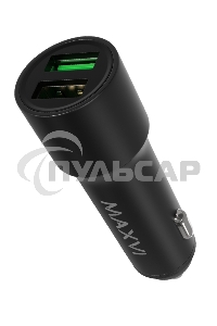 Автомобильное зарядное устройство Maxvi CCM-M242 metallic черный 2.4A