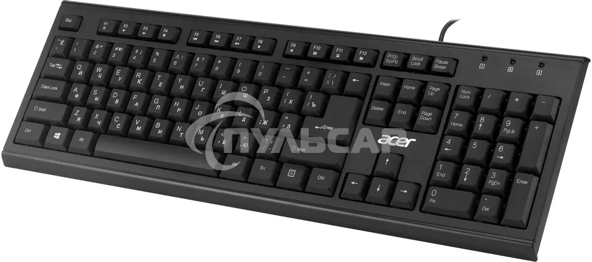 Клавиатура проводная Acer OKW120, USB, черный