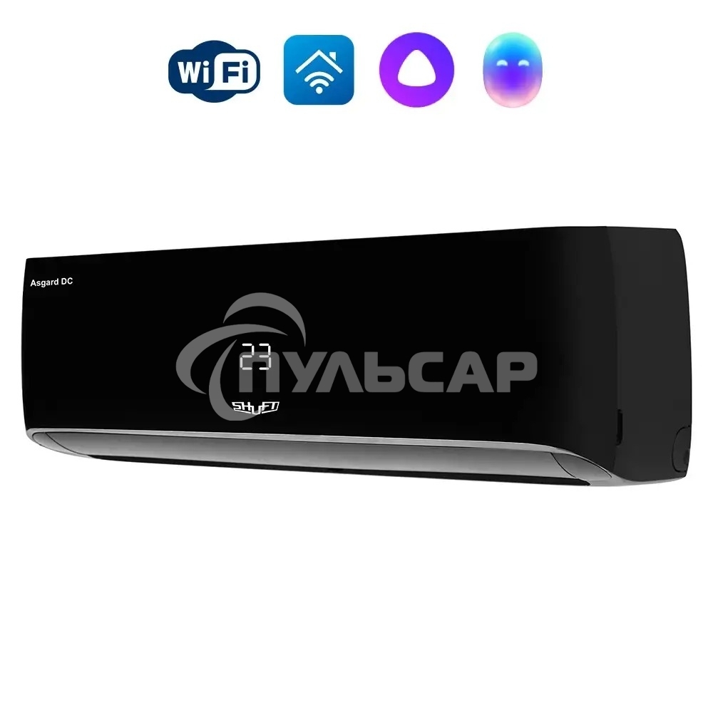 Блок внутренний сплит-системы Shuft Asgard DC Black SFTHAI/in-09HN8/BL инвертор, 9000 BTU, 25 м2, 27,5 дБ, охлаждение, обогрев, осушение, черный