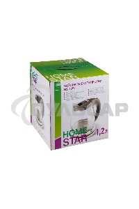 Чайник электрический Homestar HS-1052 (1,2 л.) стекло, пластик черный