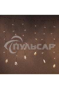 Гирлянда светод. Funray Бахрома IC100WWS, 2*0.6м, 100ламп, тепл.бел., со снежинками, IP20