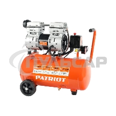 Компрессор PATRIOT WO 24-160 525306375 Безмасляный; Мощн. 1,1 кВт; Напр. 230В Об. двиг.: 2850 об/мин; Производительность: 160 л/мин; Объем ресивера: 24 л; Давление: 8 бар